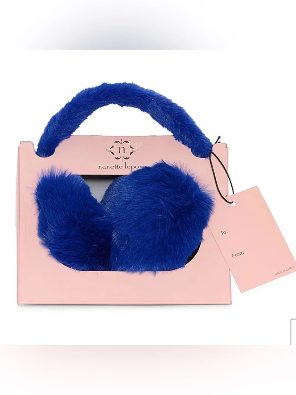 Nanette Lepore Royal Blue Plush womens Earmuffs